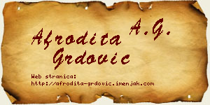 Afrodita Grdović vizit kartica